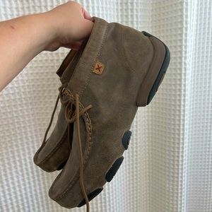 Twisted X Men's Brown Bomber Driving Moccasin Lace Up Casual Shoes- 12M